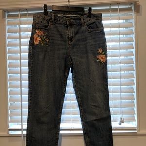 Old Navy Embroidered Boyfriend Jeans